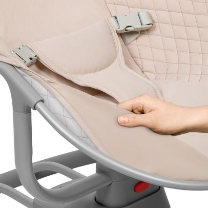 Lionelo - Mecedora infantil con melodía RIO 4xC Beige Latte + mando a distancia