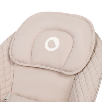 Lionelo - Mecedora infantil con melodía RIO 4xC Beige Latte + mando a distancia