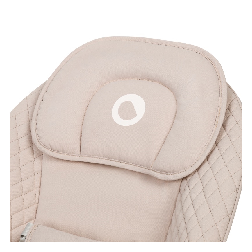 Lionelo - Mecedora infantil con melodía RIO 4xC Beige Latte + mando a distancia