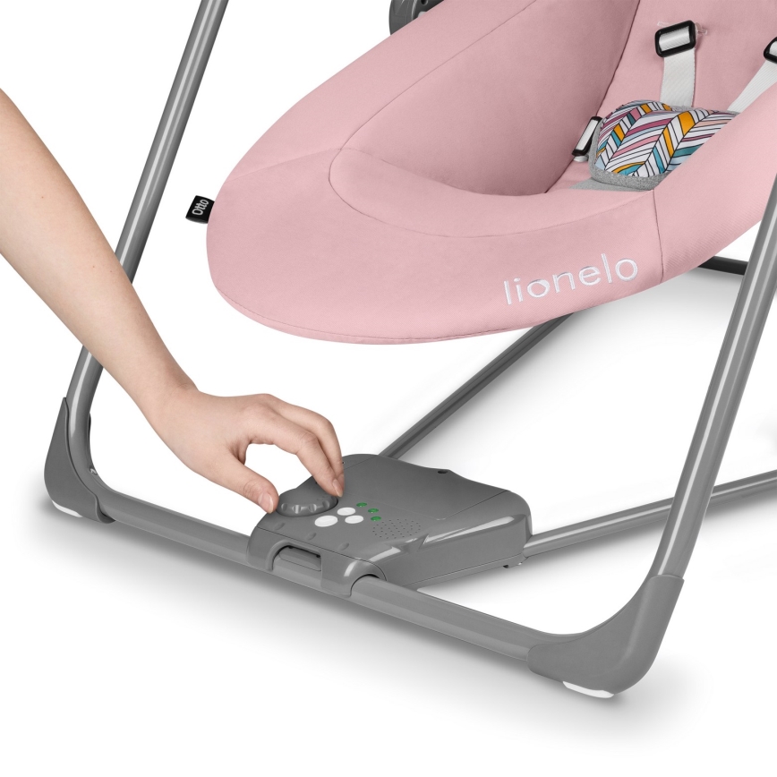 Lionelo - Mecedora infantil OTTO 4xLR14 Pink Baby