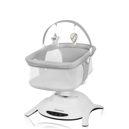Lionelo - Mecedora para bebé con melodía 2 en 1 BELLA 4xAA Gris Hormigón + control remoto