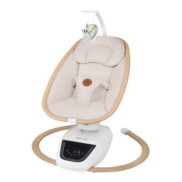 Lionelo - Mecedora para bebé con melodía OLIVIA Beige natural + mando a distancia