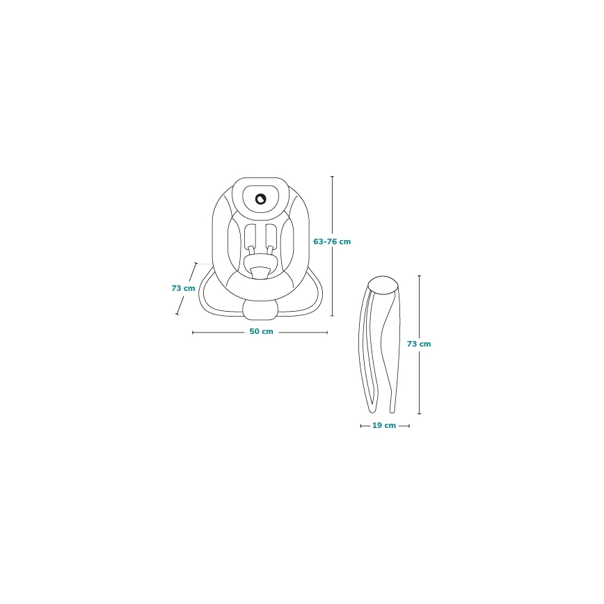 Lionelo - Mecedora vibratoria infantil con melodía PASCAL 2xAA gris/turquesa