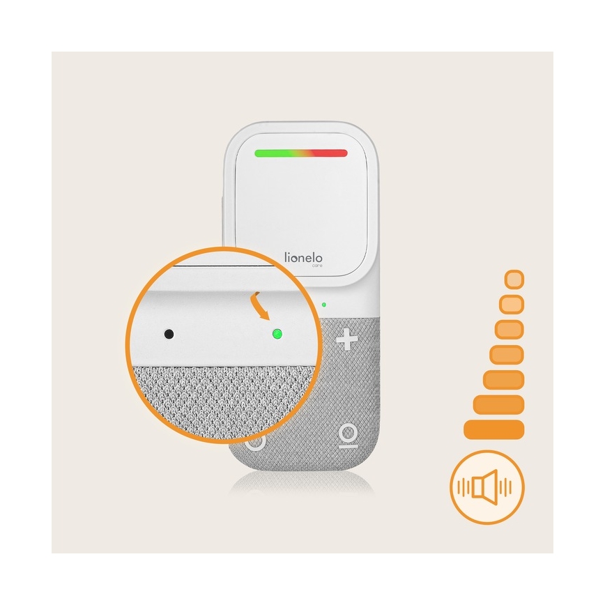 Lionelo - Monitor de audio inalámbrico recargable para bebés BABYLINE 2.2 5V