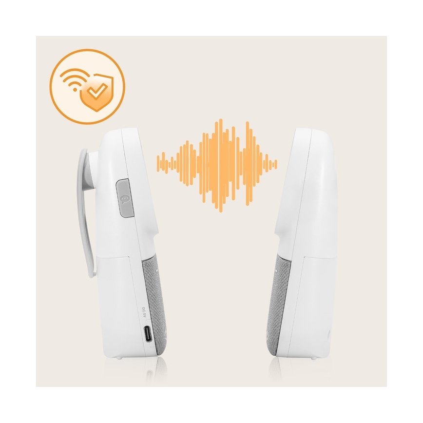 Lionelo - Monitor de audio inalámbrico recargable para bebés BABYLINE 2.2 5V
