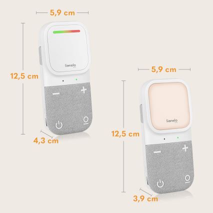 Lionelo - Monitor de audio inalámbrico recargable para bebés BABYLINE 2.2 5V