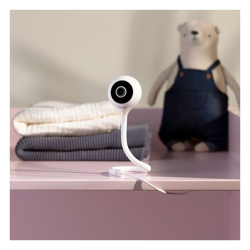 Lionelo - Monitor inteligente para bebés BABYLINE SMART Wi-Fi Blanco