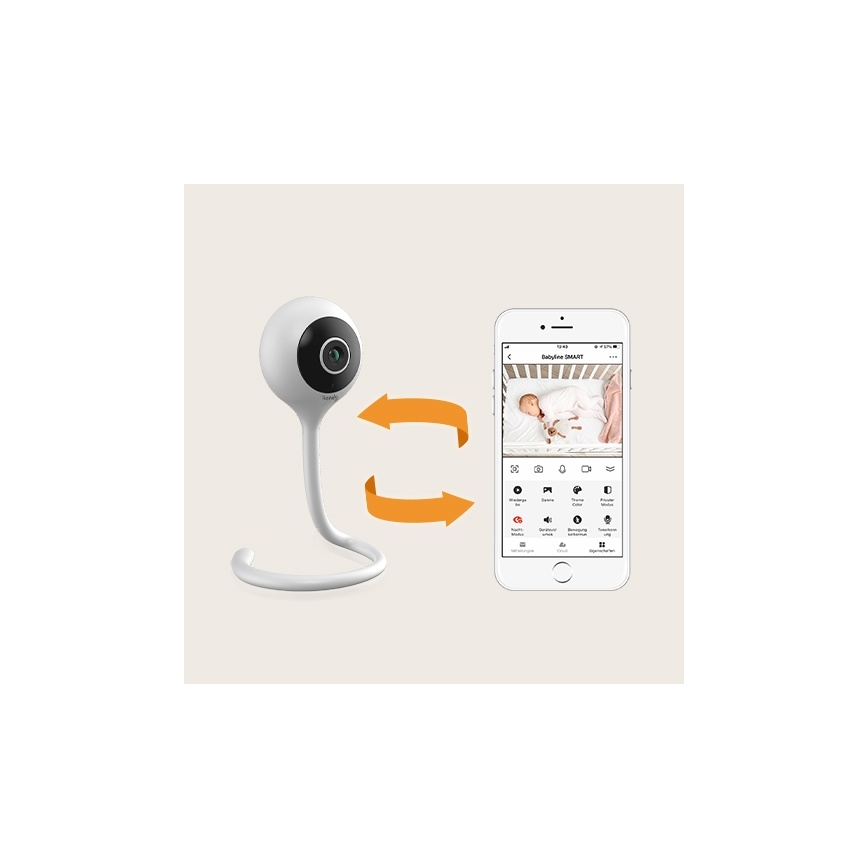 Lionelo - Monitor inteligente para bebés BABYLINE SMART Wi-Fi Blanco