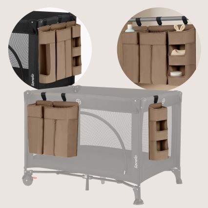 Lionelo - Organizador 3 en 1 para cuna SIDEPOCKET Beige