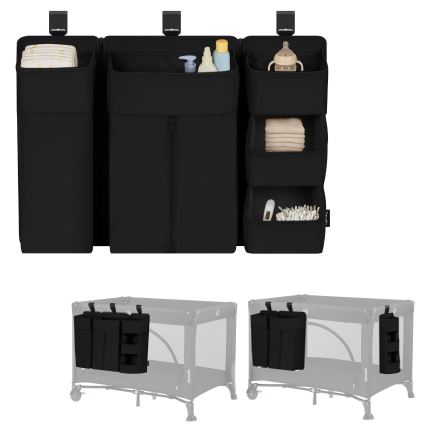 Lionelo - Organizador 3 en 1 para cuna SIDEPOCKET Negro