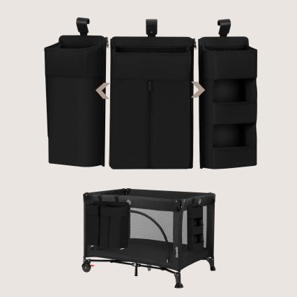 Lionelo - Organizador 3 en 1 para cuna SIDEPOCKET Negro