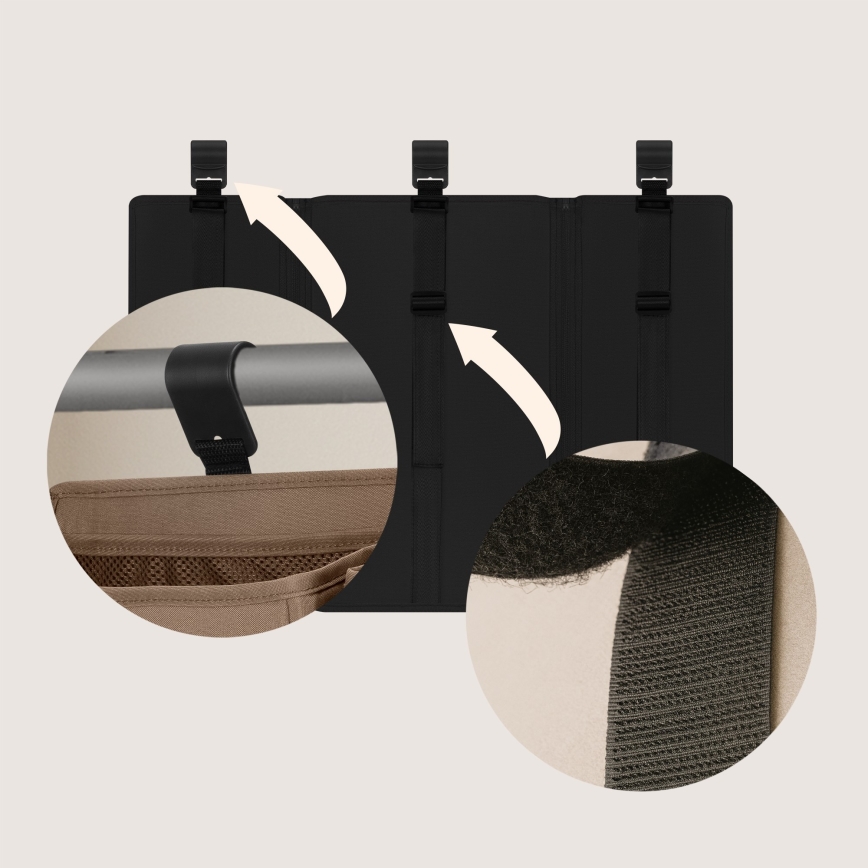 Lionelo - Organizador 3 en 1 para cuna SIDEPOCKET Negro