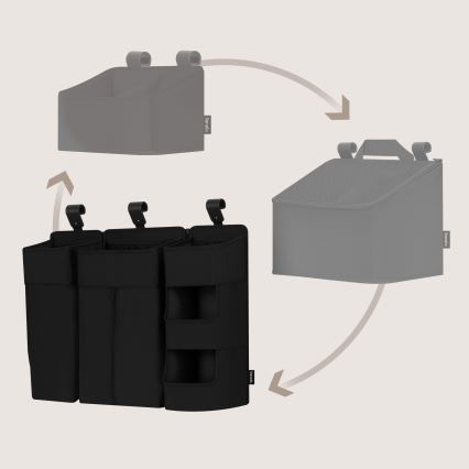 Lionelo - Organizador 3 en 1 para cuna SIDEPOCKET Negro