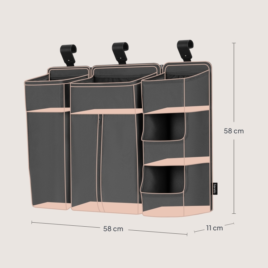 Lionelo - Organizador para cuna 3 en 1 SIDEPOCKET Gris