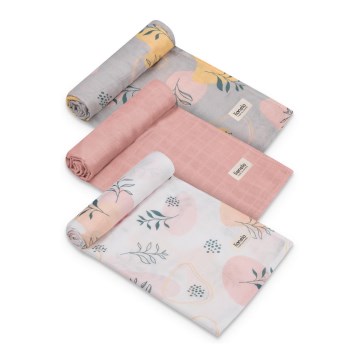 Lionelo - Pack de 3 muselinas de bambú 70x70 cm Leaf