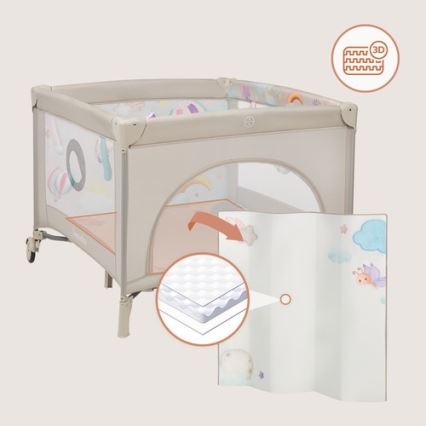 Lionelo - Parque de juegos MILLE PLUS Gris beige