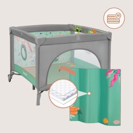 Lionelo - Parque de juegos MILLE PLUS Gris y Verde