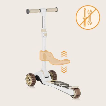 Lionelo - Patinete infantil 2 en 1 FRANKY blanco/beige