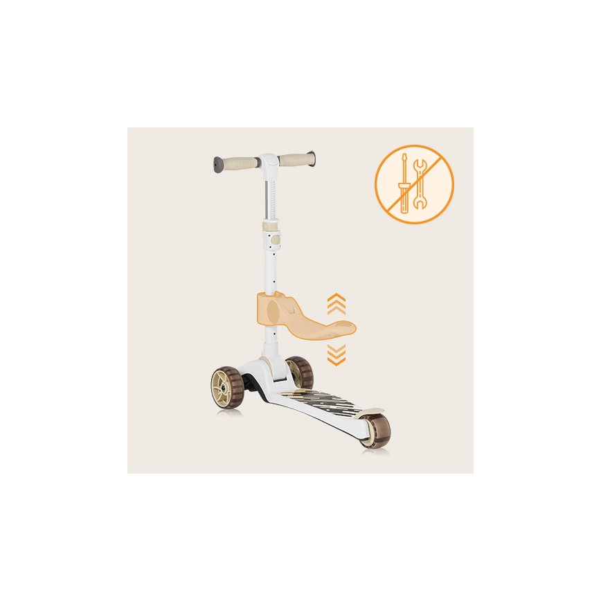 Lionelo - Patinete infantil 2 en 1 FRANKY blanco/beige