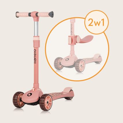 Lionelo - Patinete infantil 2 en 1 FRANKY rosa