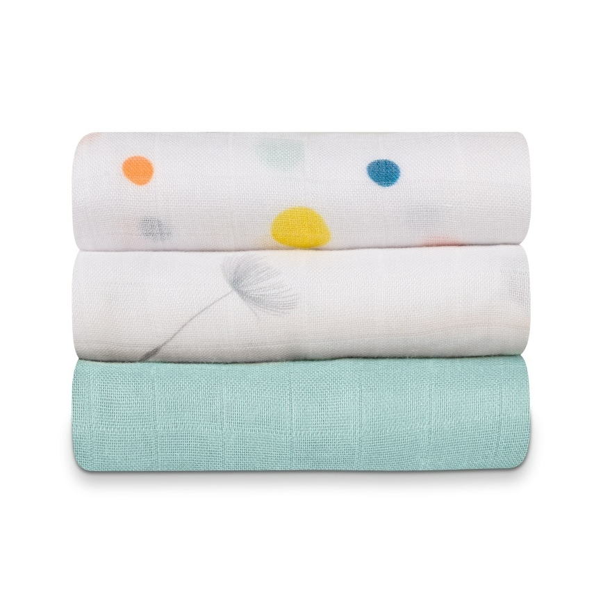 Lionelo - Set de 3 muselinas de bambú BAMBOO SET 70x70 cm Dot