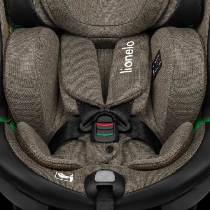 Lionelo - Silla de auto con base giratoria HARMONY i-Size 40-150 cm negra/oliva