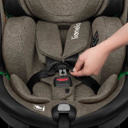 Lionelo - Silla de auto con base giratoria HARMONY i-Size 40-150 cm negra/oliva