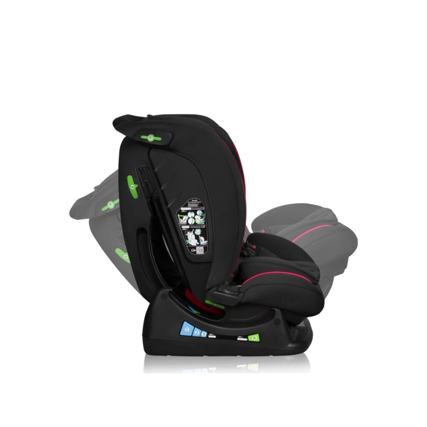 Lionelo - Silla de coche AART i-Size 40-150 cm negra/roja