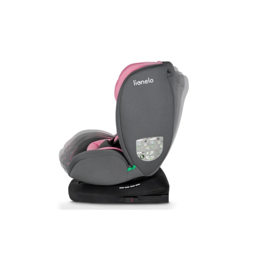 Lionelo - Silla de coche BASTIAAN i-Size 40-150 cm gris/rosa