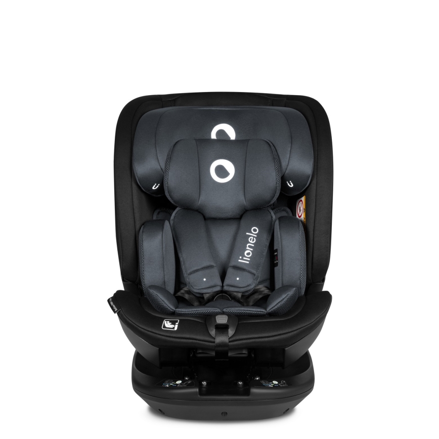 Lionelo - Silla de coche BASTIAAN i-Size con base giratoria 40-150 cm Gris Piedra