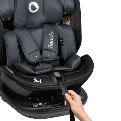 Lionelo - Silla de coche BASTIAAN i-Size con base giratoria 40-150 cm Gris Piedra
