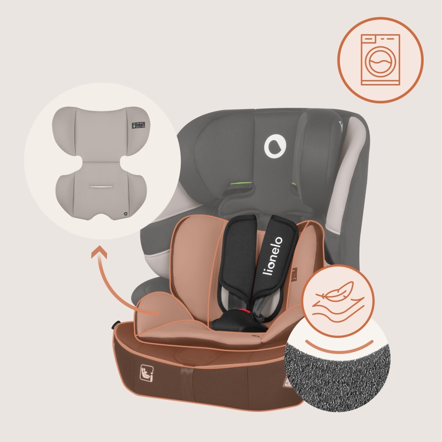 Lionelo - Silla de coche BILLY i-Size 76-150 cm Beige Latte