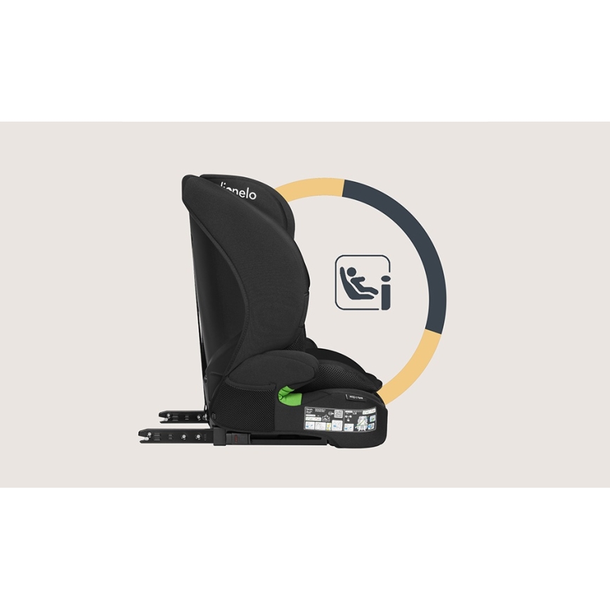 Lionelo - Silla de coche BILLY i-Size 76-150 cm Negro carbón