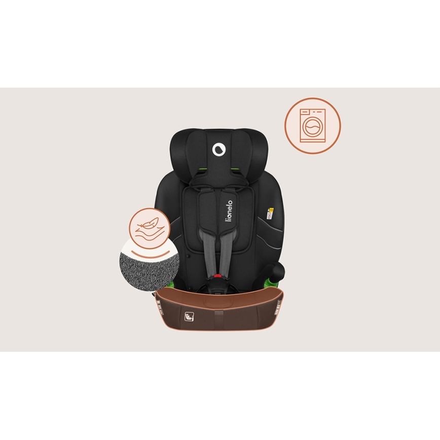 Lionelo - Silla de coche BILLY i-Size 76-150 cm Negro carbón