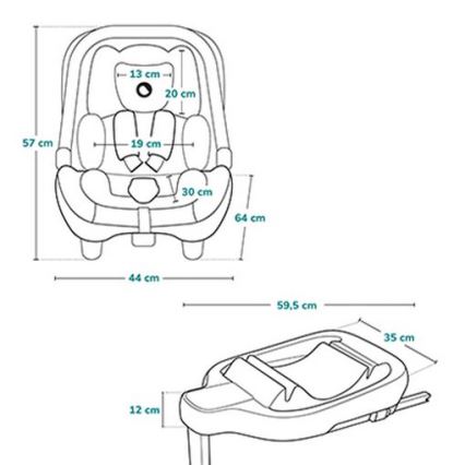 Lionelo - Silla de coche con base ASTRID SET i-Size 40-87 cm Beige arena