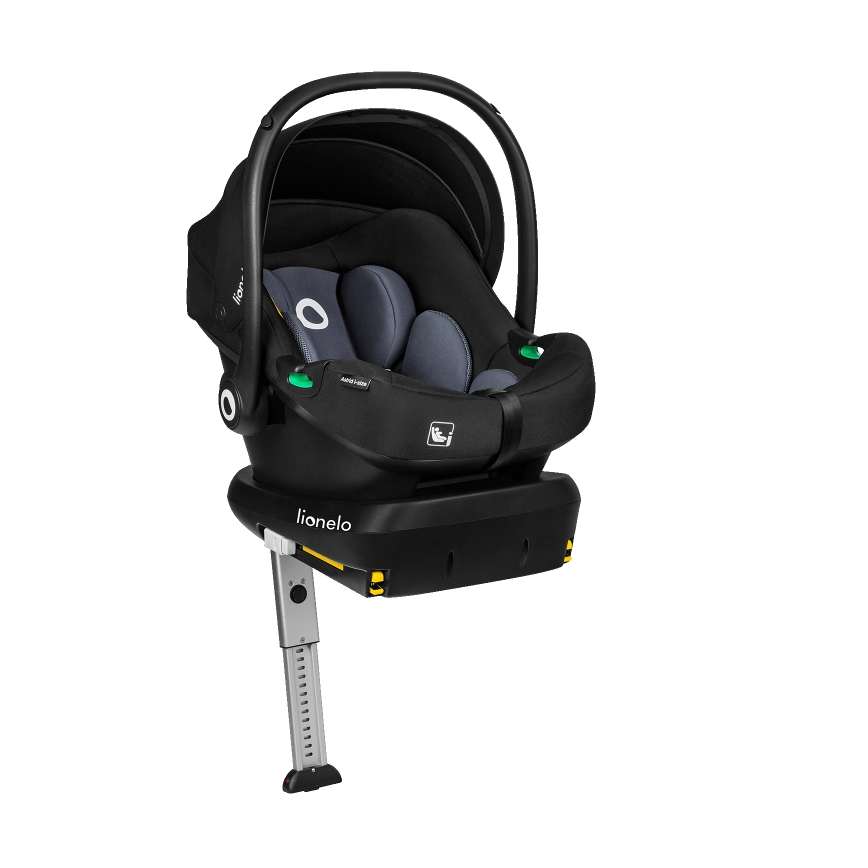 Lionelo - Silla de coche con base ASTRID SET i-Size 40-87 cm Negro Gris