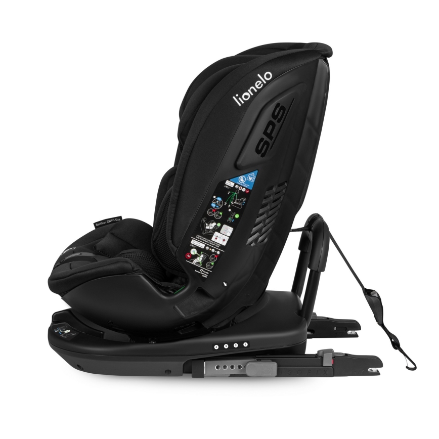 Lionelo - Silla de coche con base giratoria BASTIAAN i-Size 40-150 cm Negro Carbono