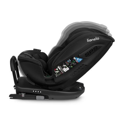 Lionelo - Silla de coche con base giratoria BASTIAAN i-Size 40-150 cm Negro Carbono