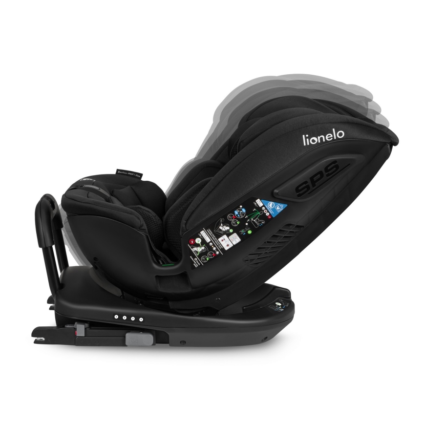 Lionelo - Silla de coche con base giratoria BASTIAAN i-Size 40-150 cm Negro Carbono