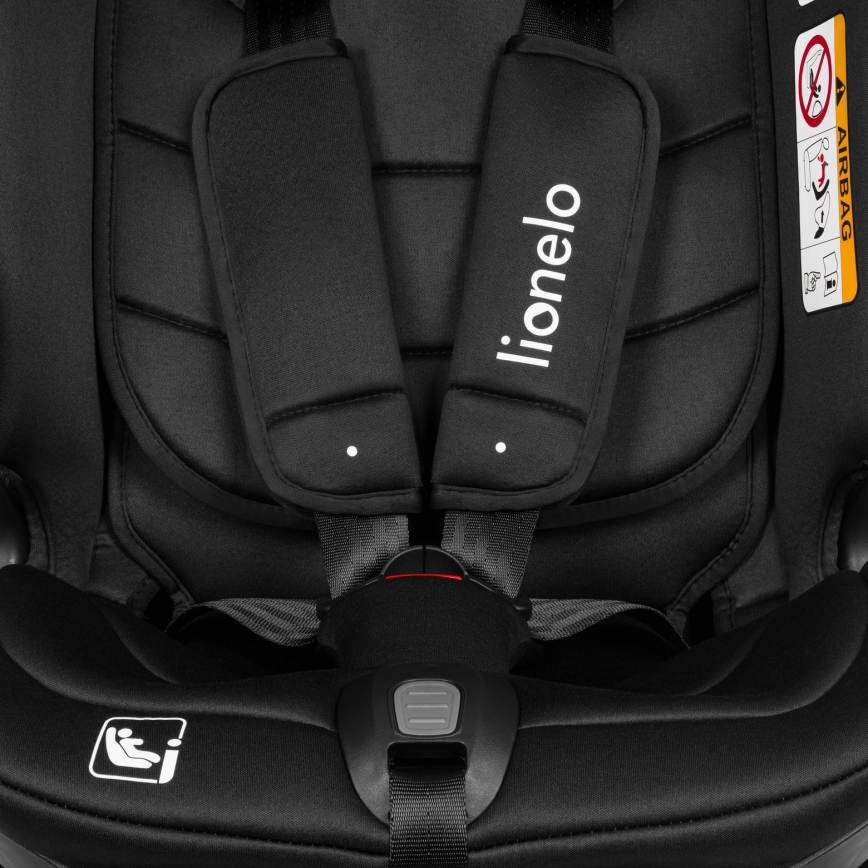 Lionelo - Silla de coche con base giratoria BASTIAAN i-Size 40-150 cm Negro Carbono