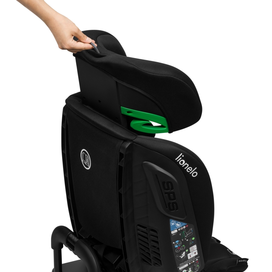 Lionelo - Silla de coche con base giratoria BASTIAAN i-Size 40-150 cm Negro Carbono