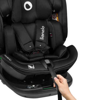 Lionelo - Silla de coche con base giratoria BASTIAAN i-Size 40-150 cm Negro Carbono