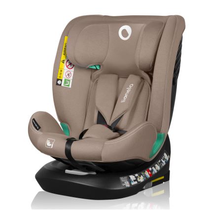 Lionelo - Silla de coche giratoria con base BASTIAAN ONE i-Size 40-150 cm Beige arena