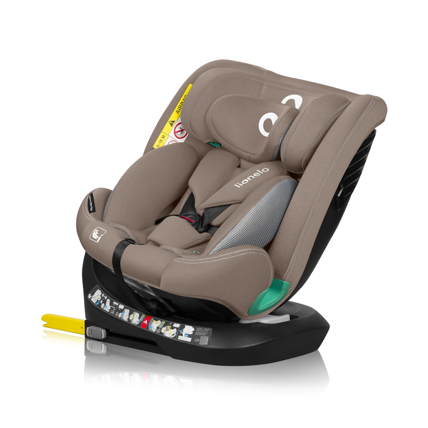 Lionelo - Silla de coche giratoria con base BASTIAAN ONE i-Size 40-150 cm Beige arena