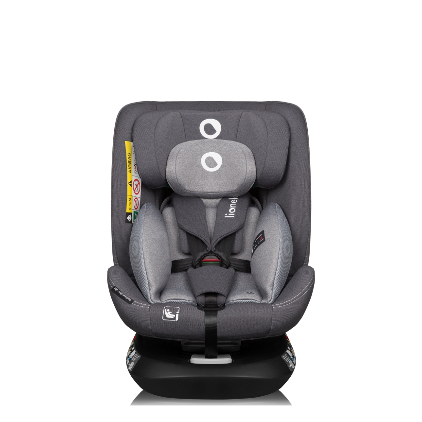 Lionelo - Silla de coche giratoria con base BASTIAAN ONE i-Size 40-150 cm Gris Stone