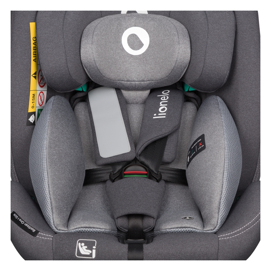 Lionelo - Silla de coche giratoria con base BASTIAAN ONE i-Size 40-150 cm Gris Stone