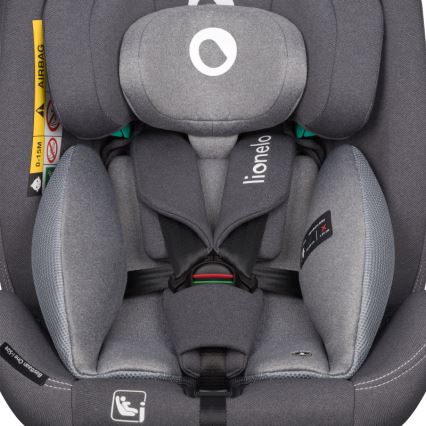 Lionelo - Silla de coche giratoria con base BASTIAAN ONE i-Size 40-150 cm Gris Stone