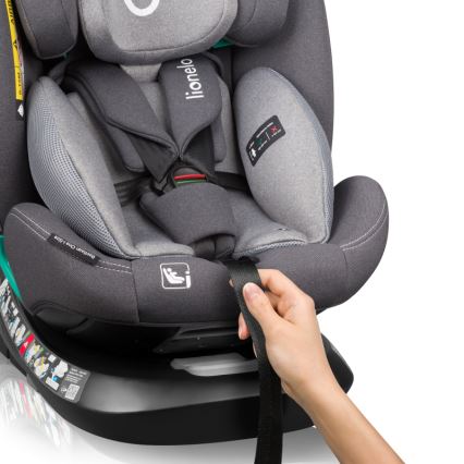 Lionelo - Silla de coche giratoria con base BASTIAAN ONE i-Size 40-150 cm Gris Stone