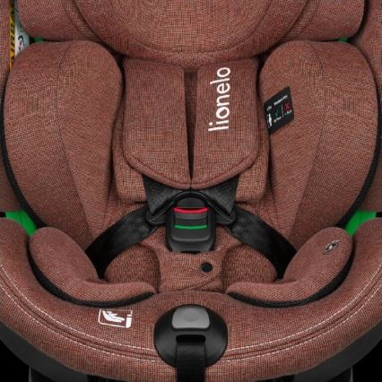 Lionelo - Silla de coche con base giratoria HARMONY i-Size 40-150 cm color ladrillo