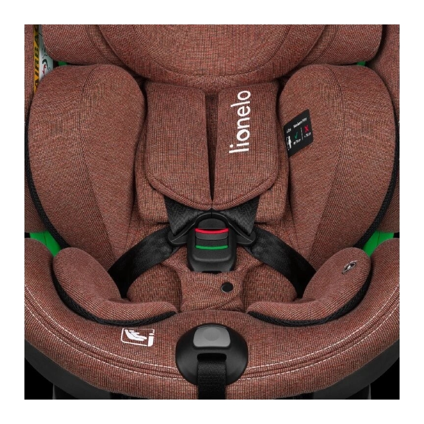 Lionelo - Silla de coche con base giratoria HARMONY i-Size 40-150 cm color ladrillo